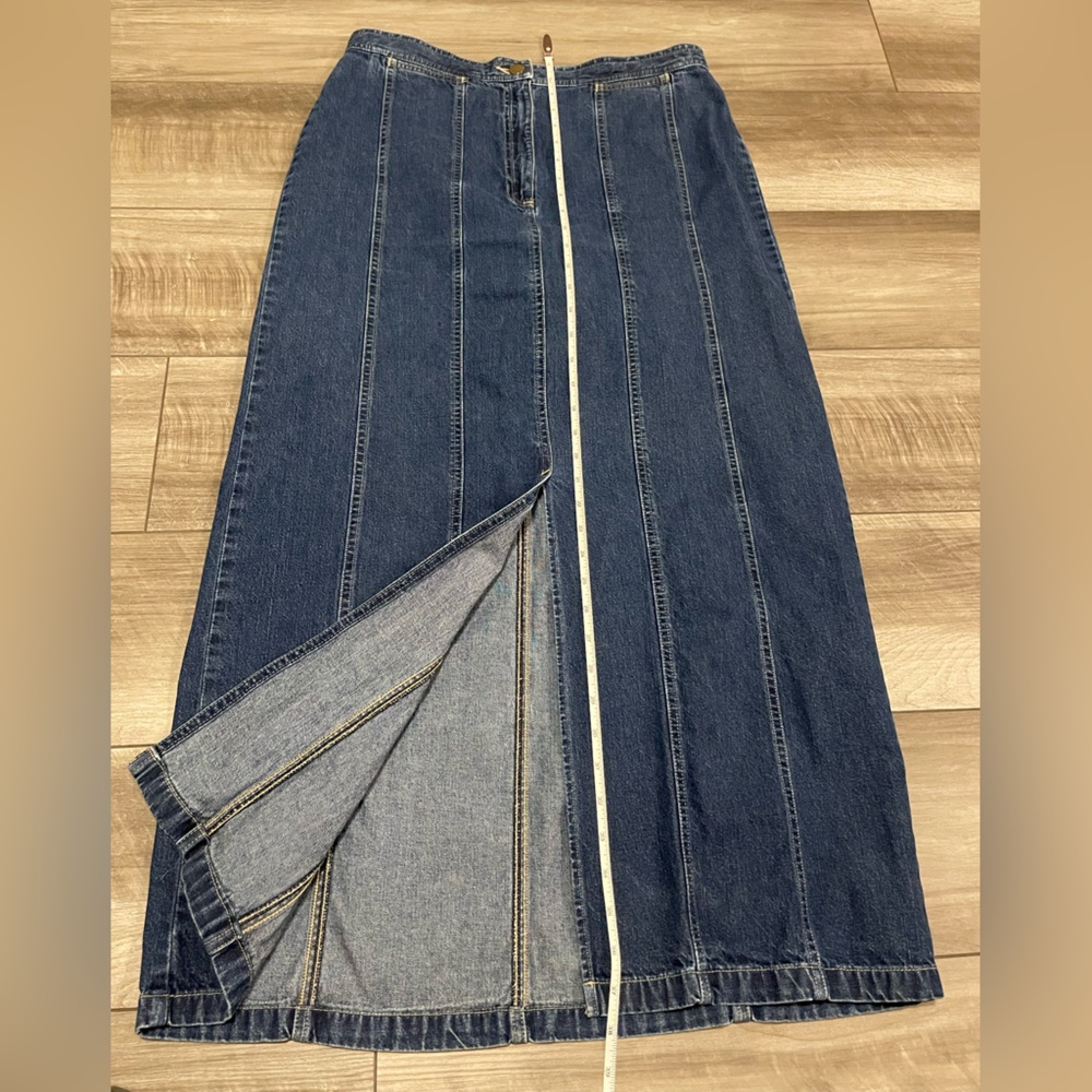 Denim Maxi Skirt with Front Slit Size 12T (tall) - Picture 4 of 7